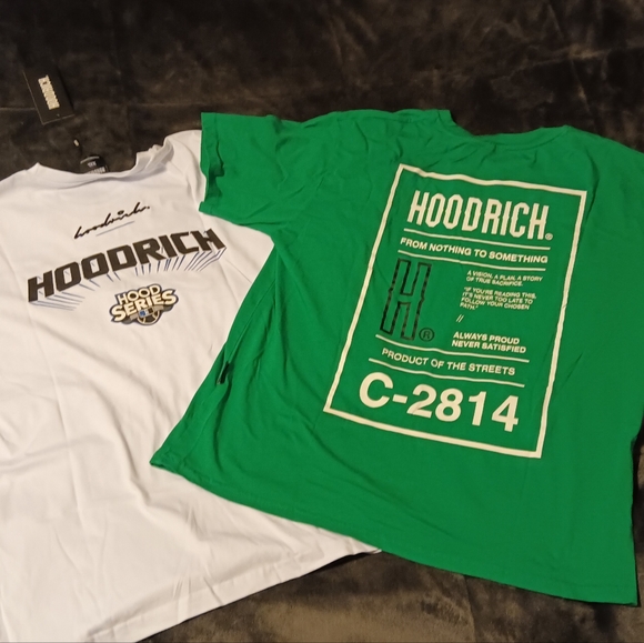 HOODRICH 2 T Shirts XXL and 2 Short XL Bundle White Green Black Red - Picture 13 of 14